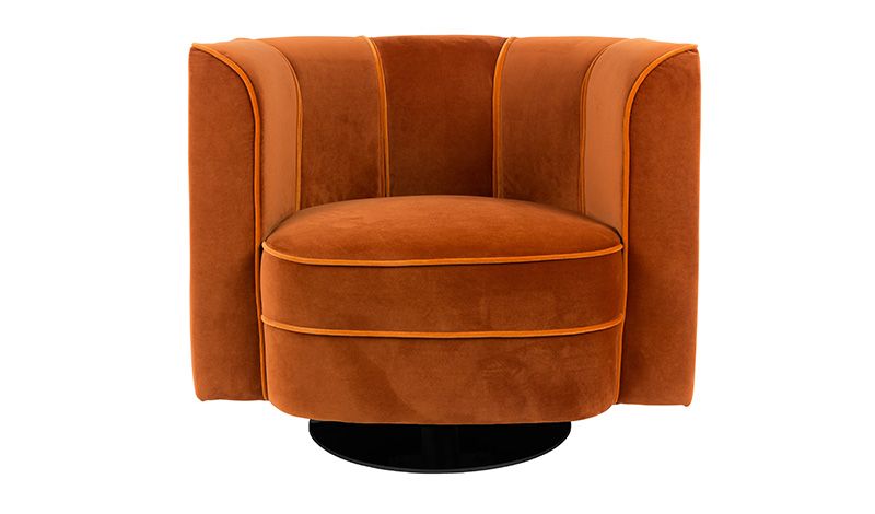 LOUNGE CHAIR AROUND ORANGE VELVET - CHAIRS, STOOLS LOUNGE CHAIR AROUND ORANGE VELVET - CHAIRS, STOOLS