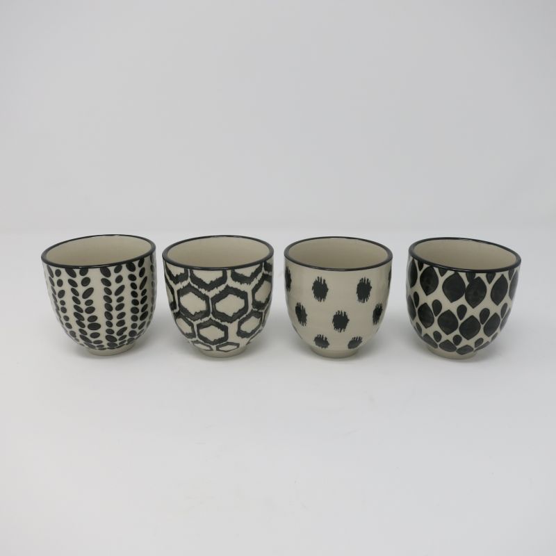 ESPRESSO CUP BLACK AND WHITE SET OF 4 ESPRESSO CUP BLACK AND WHITE SET OF 4