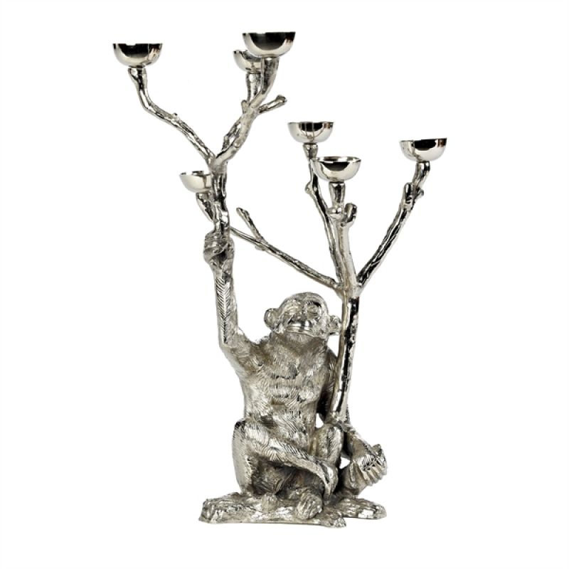 MONKEY CANDLE HOLDER SILVER - CANDLE HOLDERS MONKEY CANDLE HOLDER SILVER - CANDLE HOLDERS