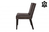 RD RECYCLE LEATHER DINING CHAIR BLACK - CHAIRS, STOOLS