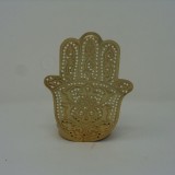 WAX HOLDER HAND SINGLE GOLD    - CANDLE HOLDERS