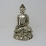 SITTING BUDDHA SILVER COLORED       - DECOR ITEMS