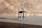 METAL DINING CHAIR CINK UPHOLSTERY - CHAIRS, STOOLS