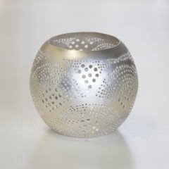 WAXHOLDER BALL PTR BRASS SILVER PLATED SILVER    - CANDLE HOLDERS