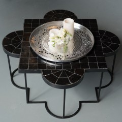 MOROCCAN MOSAIC CAFETABLE BLACK 
