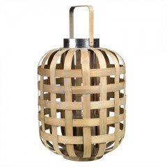 NATURAL BAMBOO LANTERN    - CANDLE HOLDERS, CANDLES